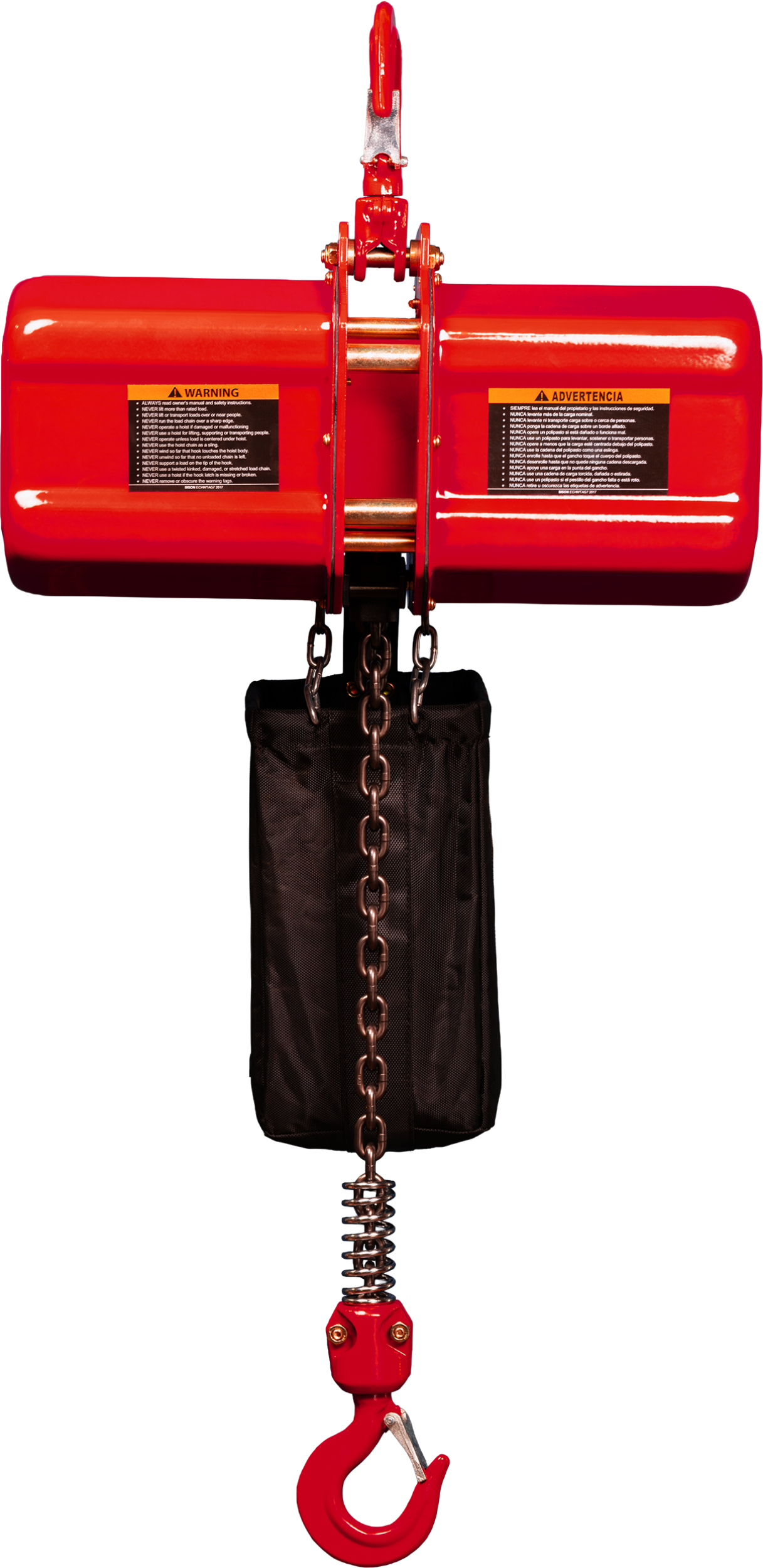 side view of 1 ton ss 1Ph hoist