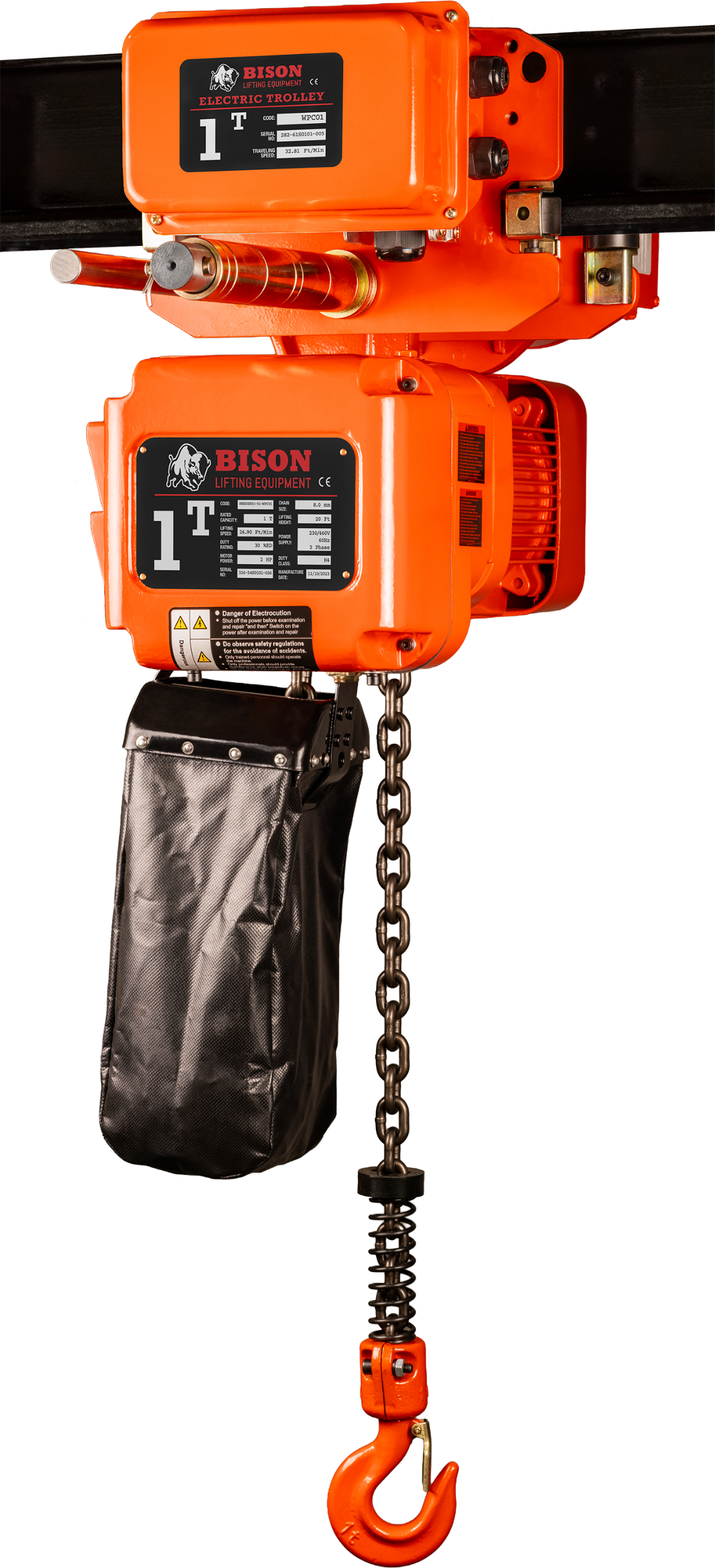 Picture of 1 Ton Three Phase Hoist + Trolley 