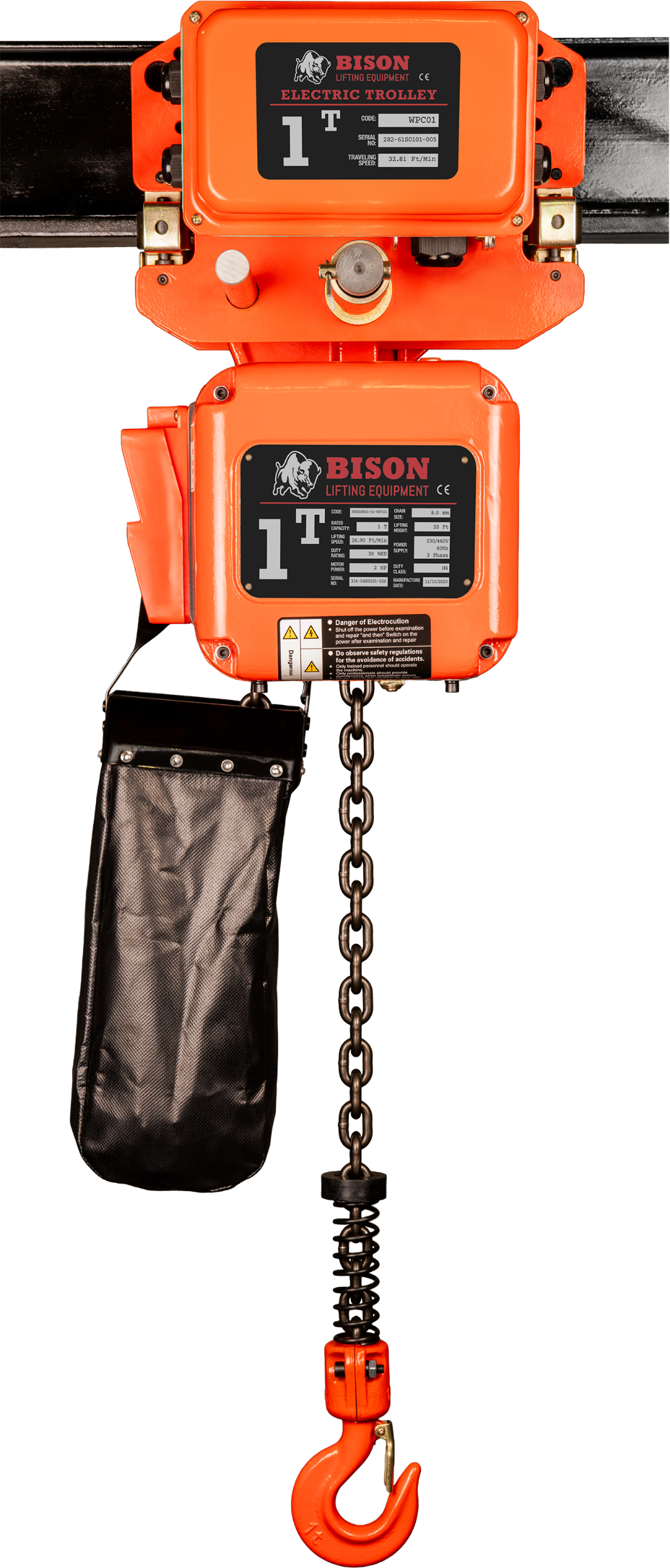 Picture of 1 Ton Three Phase Hoist + Trolley 