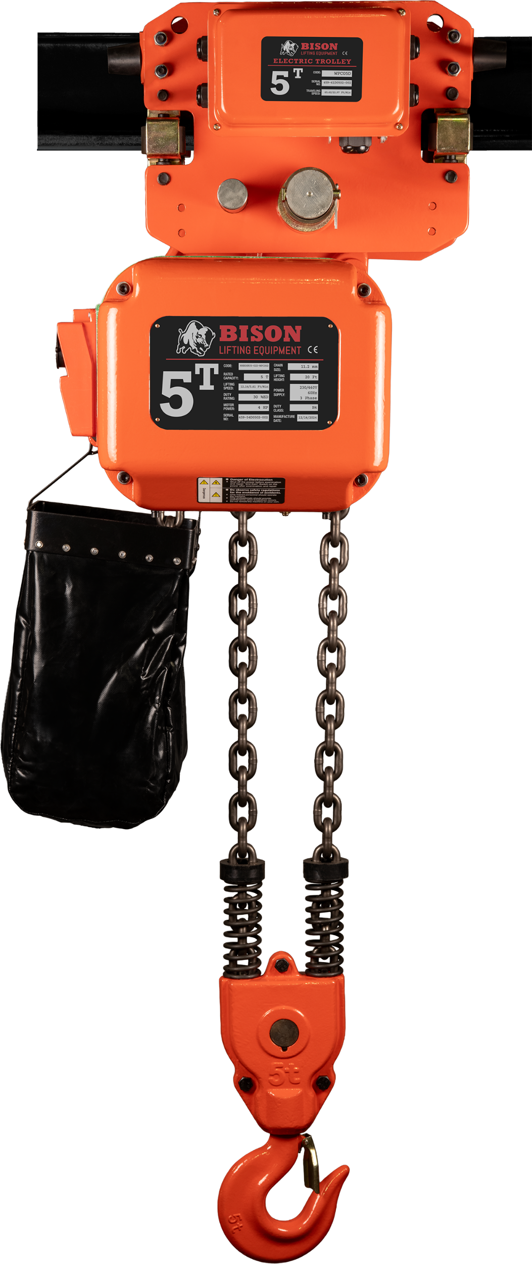 Picture of 5 Ton Three Phase Hoist + Trolley